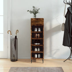 Scarpiera Salvaspazio, Portascarpe Rovere Fumo 30x35x105 cm in Legno Multistrato Vidaxl