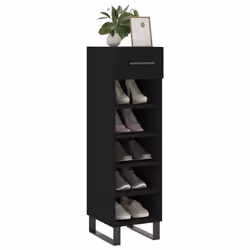 Scarpiera Nera 30x35x105 cm in Legno Multistratocod mxl 103105 - Vista aggiuntiva 3