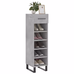 Scarpiera Grigio Cemento 30x35x105 cm in Legno Multistratocod mxl 127939 - Vista aggiuntiva 3