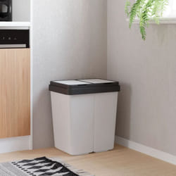 Cestino Doppio Bianco 2x25 l Vidaxl 10871