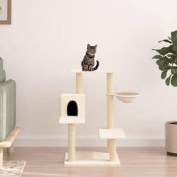 Tiragraffi per gatti, Albero per Gatti con Tiragraffi in Sisal Crema 82, 5 cm Vidaxl