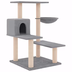 Albero per Gatti con Tiragraffi in Sisal Grigio Chiaro 82,5 cmcod mxl 71212 - Vista aggiuntiva 2