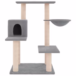 Albero per Gatti con Tiragraffi in Sisal Grigio Chiaro 82,5 cmcod mxl 71212 - Vista aggiuntiva 3