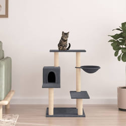 Tiragraffi per gatti, Albero per Gatti con Tiragraffi in Sisal Grigio Scuro 82, 5 cm Vidaxl