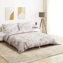 Vidaxl - Set Copripiumino Bianco e Marrone 155x220 cm in Cotone 47328