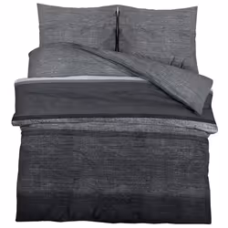 Set Copripiumino Grigio Scuro 240x220 cm in Cotonecod mxl 91967 - Vista aggiuntiva 2