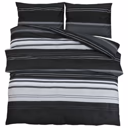 Set Copripiumino Nero e Bianco 155x220 cm in Cotonecod mxl 91971 - Vista aggiuntiva 2
