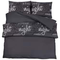 Set Copripiumino Nero 260x240 cm in Cotonecod mxl 91969 - Vista aggiuntiva 2