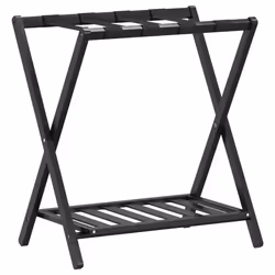 Portabagagli Nero 68x38x58 cm in Bambùcod mxl 94309 - Vista aggiuntiva 2