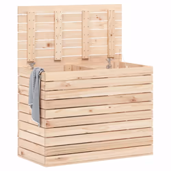 Cesto per Bucato 88,5x44x66 cm Legno Massello Pinocod mxl 83675 - Vista aggiuntiva 3