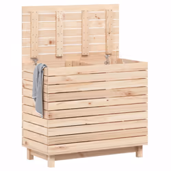 Cesto per Bucato 88,5x44x76 cm Legno Massello Pinocod mxl 131587 - Vista aggiuntiva 3
