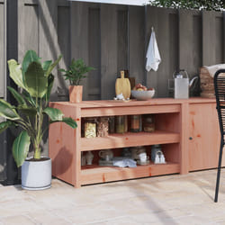 vidaXL Mobile da Cucina da Esterno 106x55x64 cm Legno Massello di Douglas