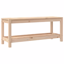 Panca da Giardino 108x35x45 cm in Legno Massello di Pinocod mxl 131543 - Vista aggiuntiva 2