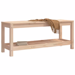 Panca da Giardino 108x35x45 cm in Legno Massello di Pinocod mxl 131543 - Vista aggiuntiva 3
