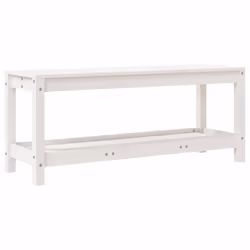 vidaXL Panca da Giardino Bianca 108x35x45 cm Legno Massello di Pino - Vista aggiuntiva 2