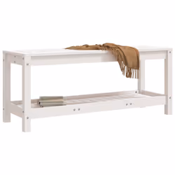 vidaXL Panca da Giardino Bianca 108x35x45 cm Legno Massello di Pino - Vista aggiuntiva 3