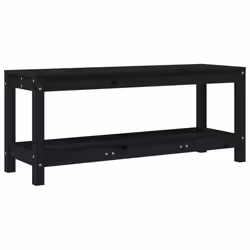 Panca da Giardino Nera 108x35x45 cm in Legno Massello di Pinocod mxl 83632 - Vista aggiuntiva 2