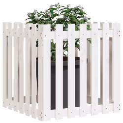 Fioriera Giardino a Recinzione Bianca 70x70x70 cm Massello Pinocod mxl 83685 - Vista aggiuntiva 3