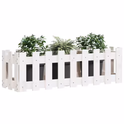Fioriera Giardino a Recinzione Bianca 100x30x30cm Massello Pinocod mxl 131599 - Vista aggiuntiva 3