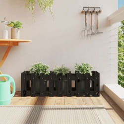 Vidaxl - Fioriera Giardino a Recinzione Nera 100x30x30cm Massello Pino