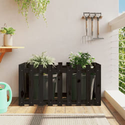 Vidaxl - Fioriera Giardino a Recinzione Nera 100x50x50cm Massello Pino