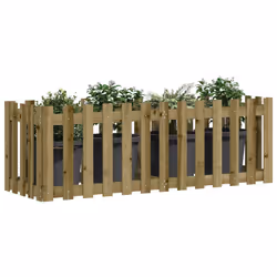 Fioriera da Giardino Recinzione 150x50x50cm in Pino Impregnatocod mxl 83693 - Vista aggiuntiva 3