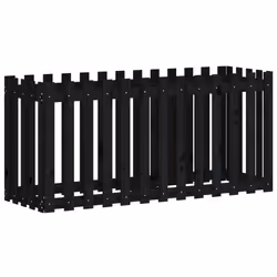 Fioriera Giardino a Recinzione Nera 150x50x70cm Massello Pinocod mxl 131605 - Vista aggiuntiva 2