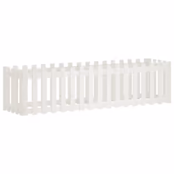 Fioriera Giardino a Recinzione Bianca 200x50x50cm Massello Pinocod mxl 131607 - Vista aggiuntiva 2