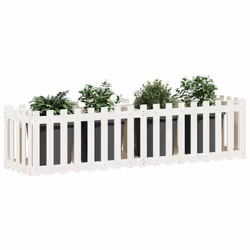 Fioriera Giardino a Recinzione Bianca 200x50x50cm Massello Pinocod mxl 131607 - Vista aggiuntiva 3