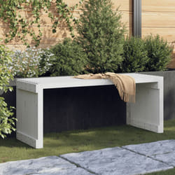Panca Giardino Estensibile Bianca 212,5x40,5x45cm Massello Pino Vidaxl 17018