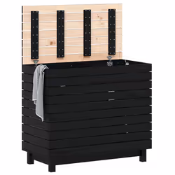 Cesto per Bucato 88,5x44x76 cm Legno Massello Pinocod mxl 131588 - Vista aggiuntiva 3