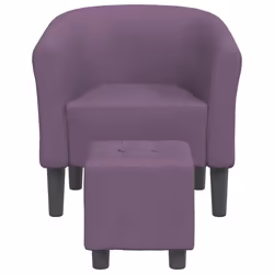 Poltrona Cabriolet con Poggiapiedi Viola in Tessutocod mxl 84557 - Vista aggiuntiva 3