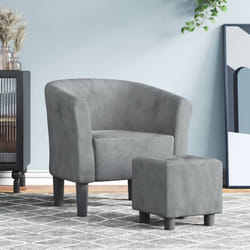 Poltrona Cabriolet con Poggiapiedi Grigio Scuro in Vellutocod mxl 132435