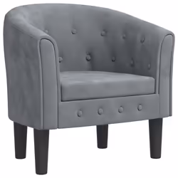 vidaXL Poltrona Cabriolet Grigio Scuro in Velluto - Vista aggiuntiva 2