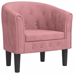 vidaXL Poltrona Cabriolet Rosa in Velluto - Vista aggiuntiva 2