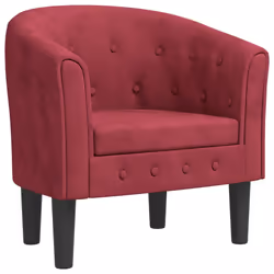 vidaXL Poltrona Cabriolet Rosso Vino in Velluto - Vista aggiuntiva 2