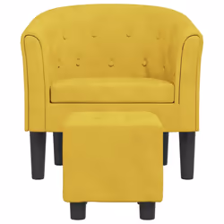Poltrona Cabriolet con Poggiapiedi Giallo in Vellutocod mxl 132424 - Vista aggiuntiva 3