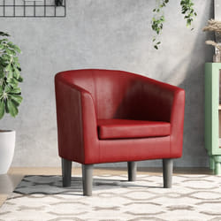 vidaXL Poltrona a Pozzetto Rosso Vino in Similpelle