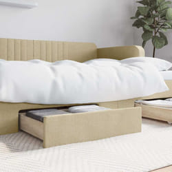 Vidaxl - Cassetti da Letto 2pz Crema in Legno Multistrato e Tessuto