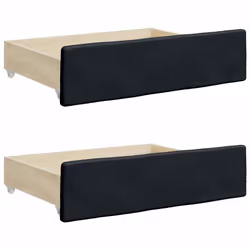 Cassetti da Letto 2pz Neri in Legno Multistrato e Similpellecod mxl 78767 - Vista aggiuntiva 2