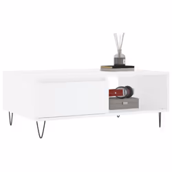 Tavolino da Salotto Bianco 90x60x35 cm in Legno Multistratocod mxl 79554