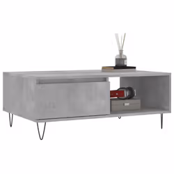 Tavolino da Salotto Grigio Cemento 90x60x35cm Legno Multistratocod mxl 127977