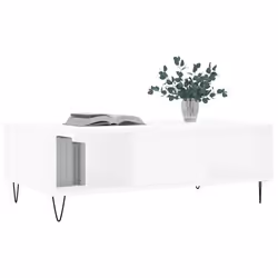 vidaXL Tavolino da Salotto Bianco 104x60x35 cm in Legno Multistrato - Vista aggiuntiva 3