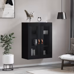 vidaXL Mobile a Parete Nero 69,5x34x90 cm - Vista aggiuntiva 3