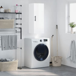 Armadietto da bagno, Mobile a Parete Bianco Lucido 34, 5x34x90 cm Vidaxl