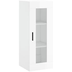 Mobile a Parete Bianco Lucido 34,5x34x90 cm Vidaxl