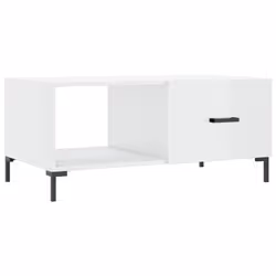 vidaXL Tavolino da Salotto Bianco Lucido 90x50x40 cm Legno Multistrato - Vista aggiuntiva 2