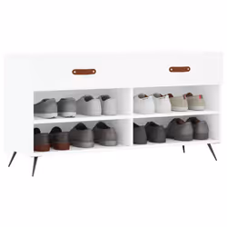 Panca Porta Scarpe Bianca 102x35x55 cm in Legno Multistratocod mxl 102900 - Vista aggiuntiva 3