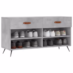 Panca Porta Scarpe Grigio Cemento 102x35x55cm Legno Multistratocod mxl 128395 - Vista aggiuntiva 3