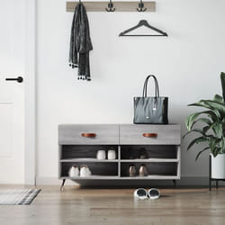 Panca Porta Scarpe Grigio Sonoma 102x35x55 cm Legno Multistrato Vidaxl 82583